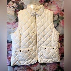 Quilted White Vest